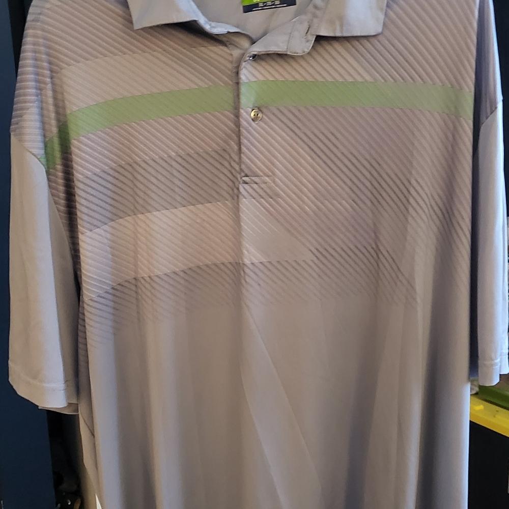 Hogan Light Gray and Green Polo Shirt